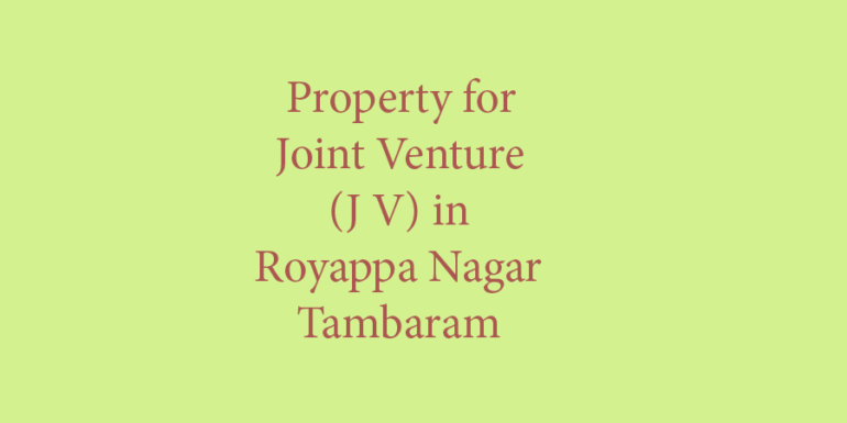 land for jv in royappa nagar tambaram