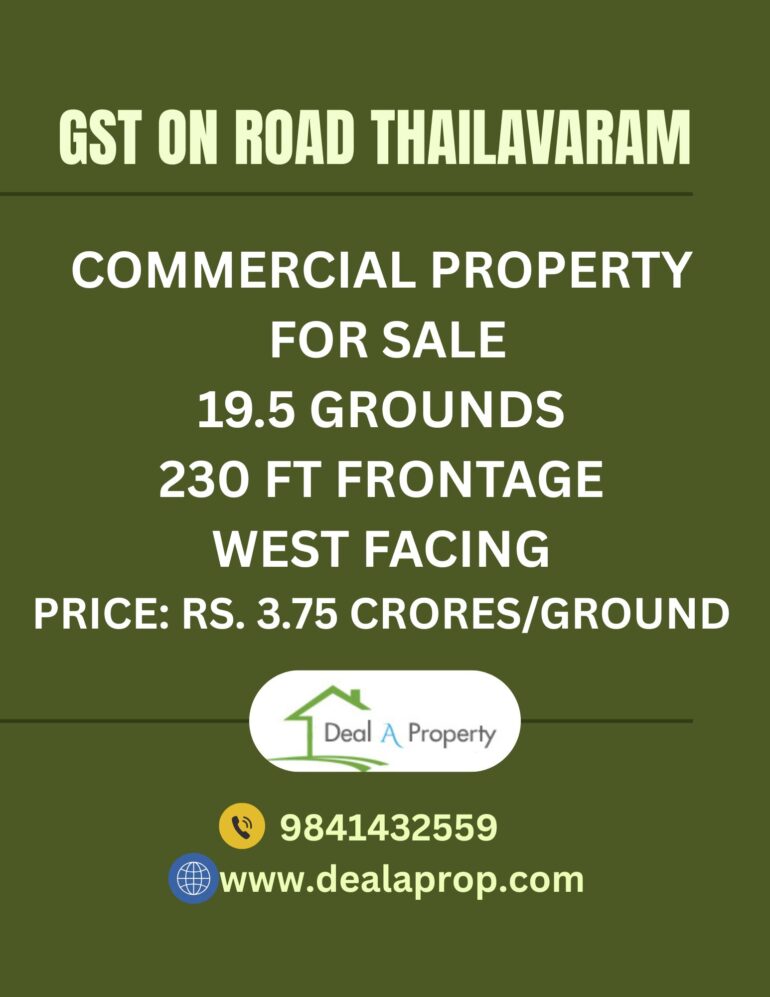 commercial property sale gst road thailavaram