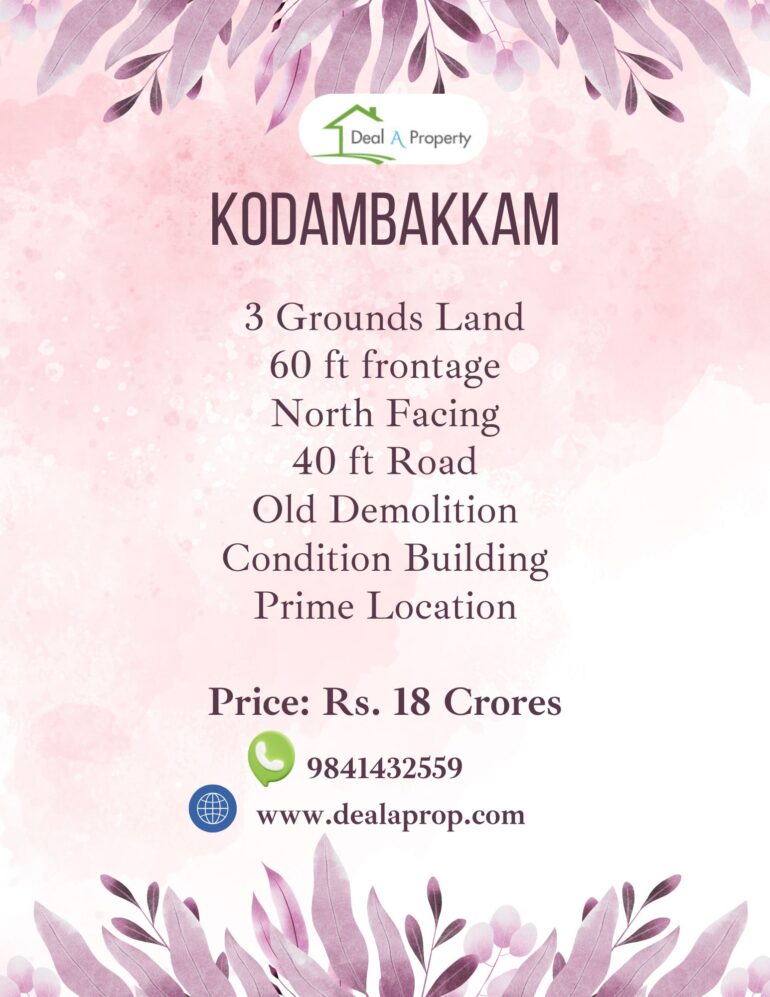 land sale kodambakkam chennai