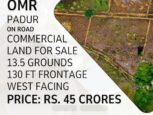 commercial land sale omr padur chennai