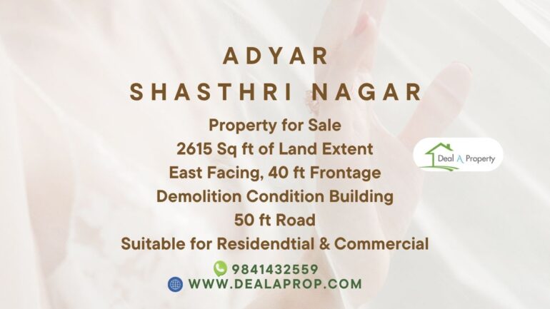 house sale adyar shasthri nagar chennai