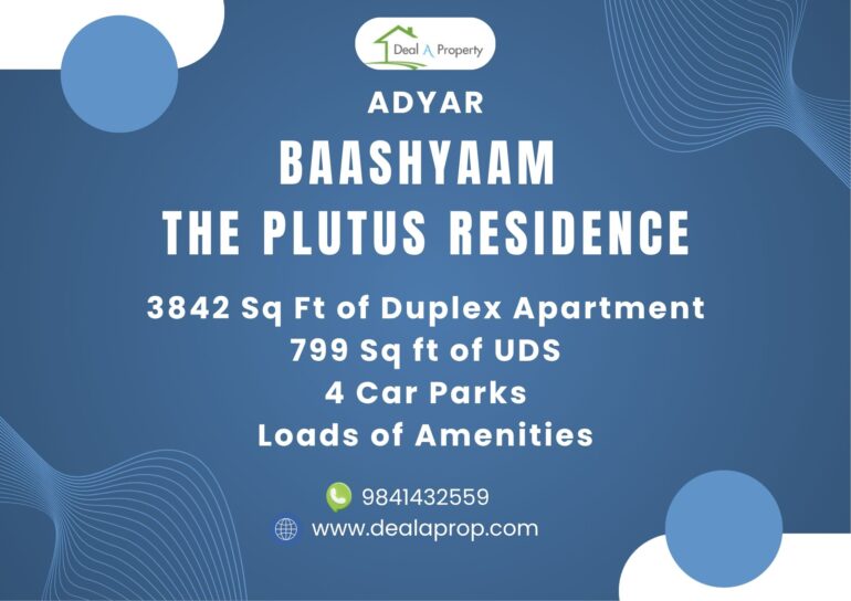 flat sale baashyaam plutus adyar